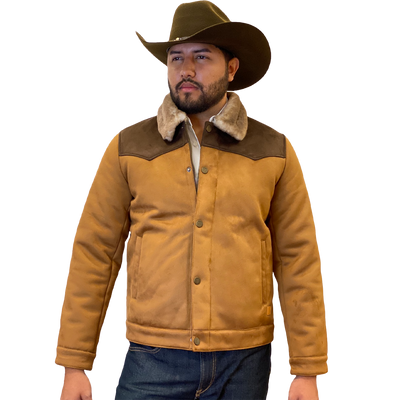 Tempco Mens Marlboro Shearling Suede Trucker Jacket - TM6002