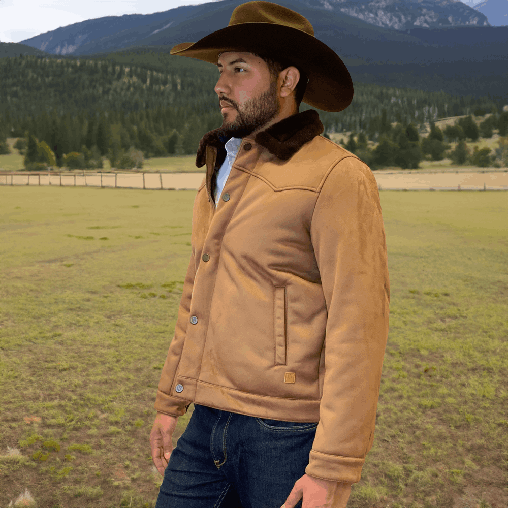 Tempco Mens Marlboro Faux Suede Shearling Jacket - TM6002