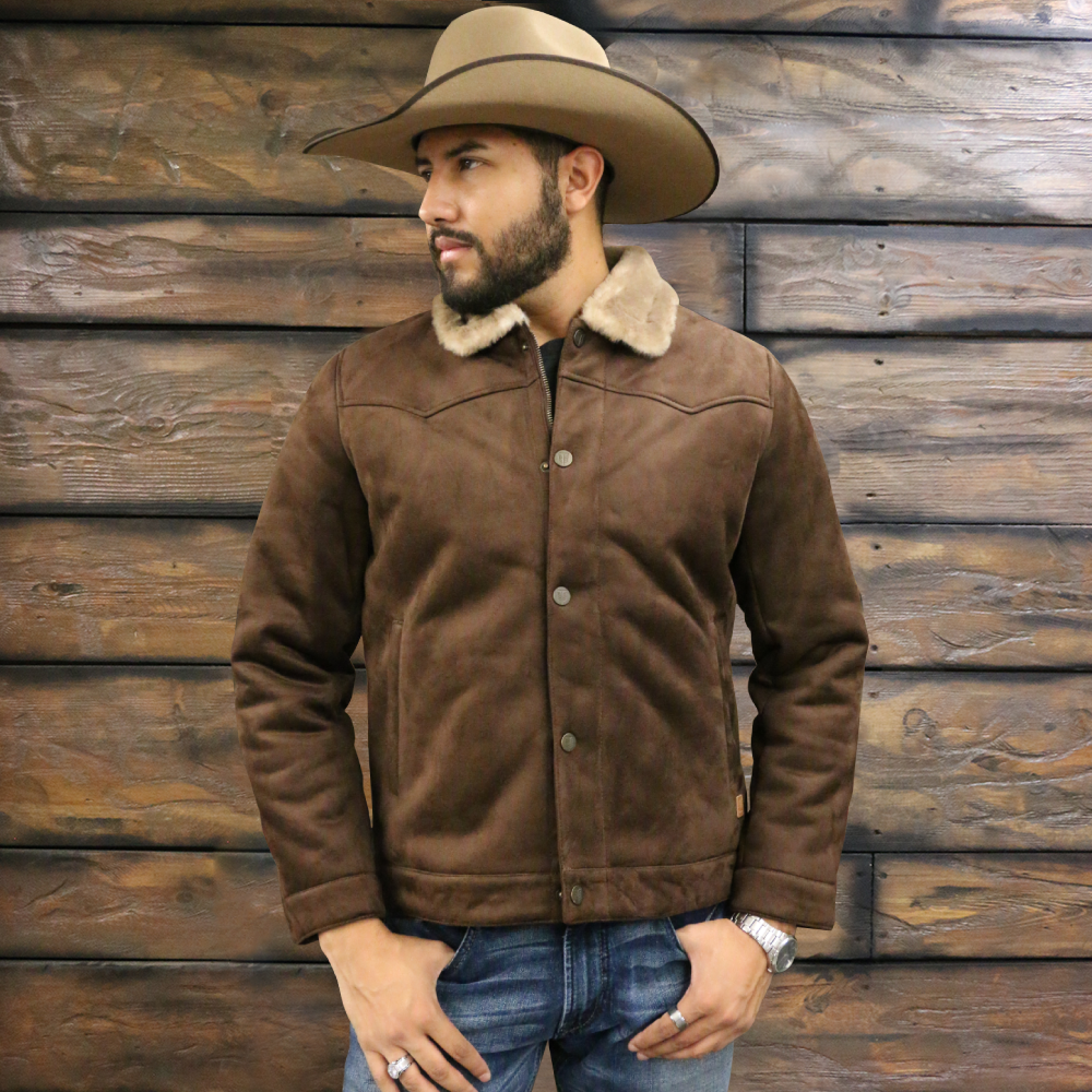 Tempco Mens Marlboro Shearling Suede Trucker Jacket - TM6002