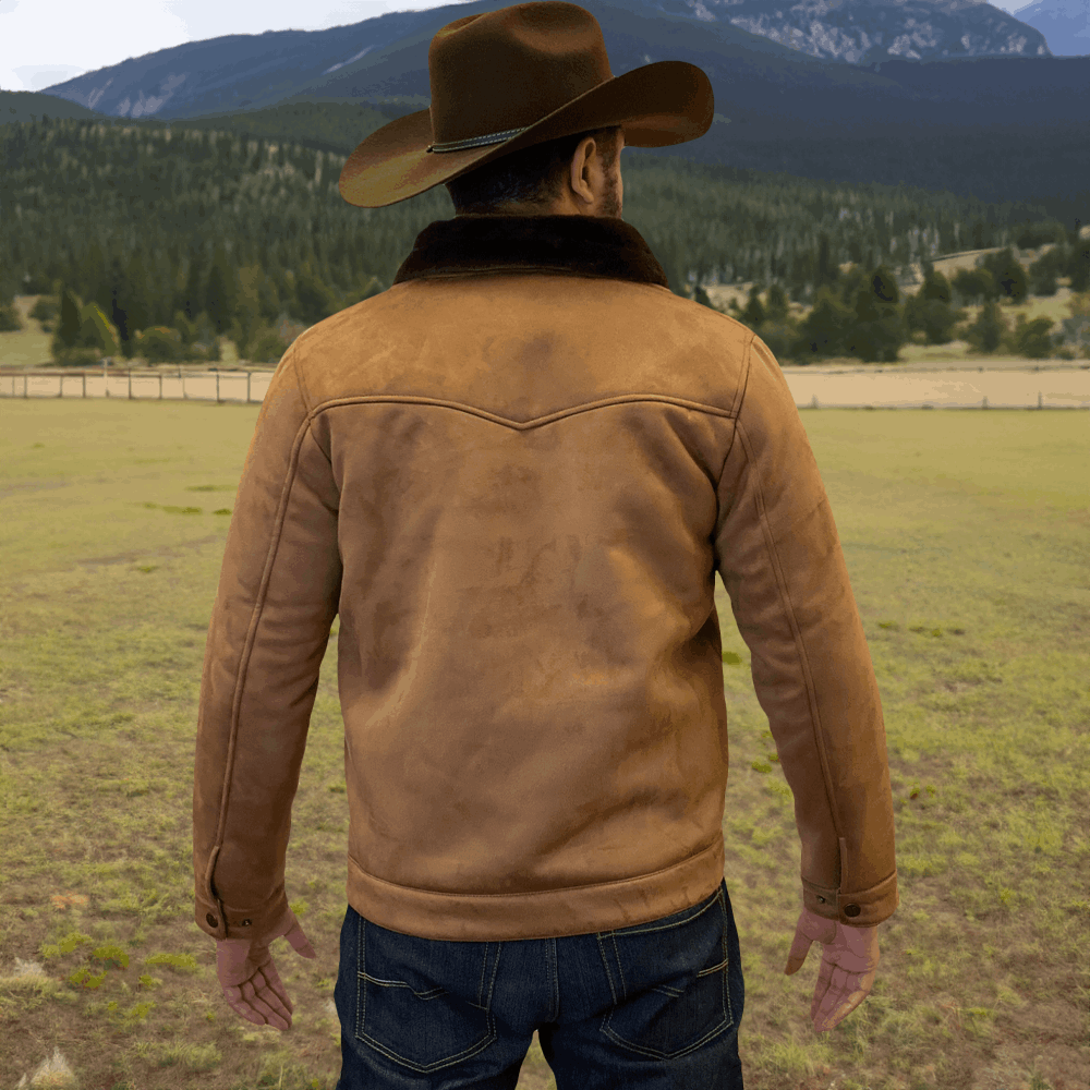 Tempco Mens Marlboro Faux Suede Shearling Jacket - TM6002