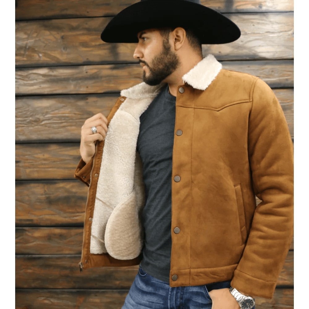 Tempco Mens Marlboro Faux Suede Sherpa Jacket