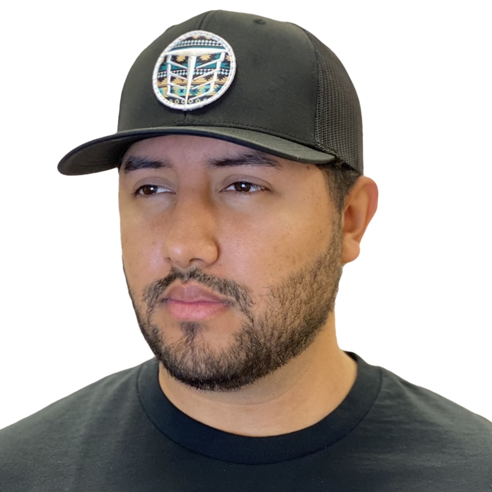 Tempco Mens Mesh Aztec Patch Cap Black - TC0001-BLK
