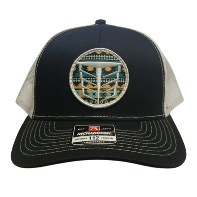Tempco Mens Mesh Aztec Patch Cap Black/White