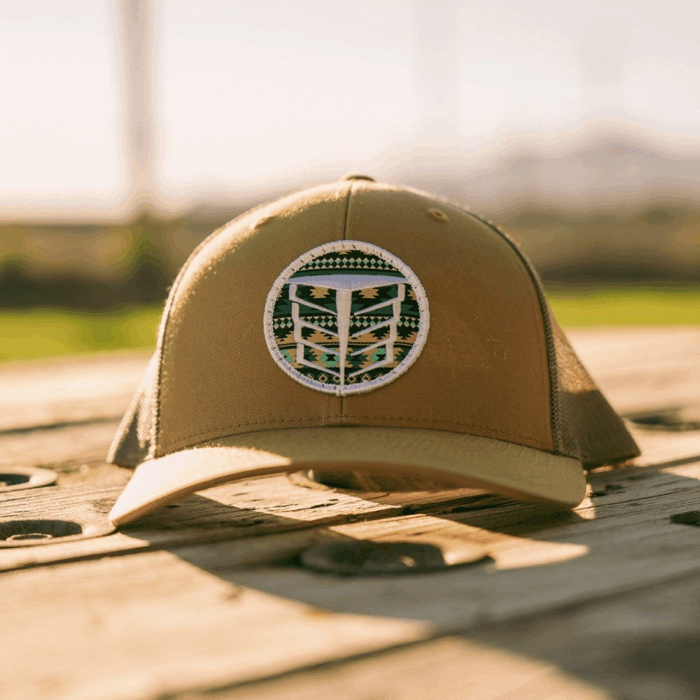 Tempco Mens Mesh Aztec Patch Cap Gold - TC0001-GLD
