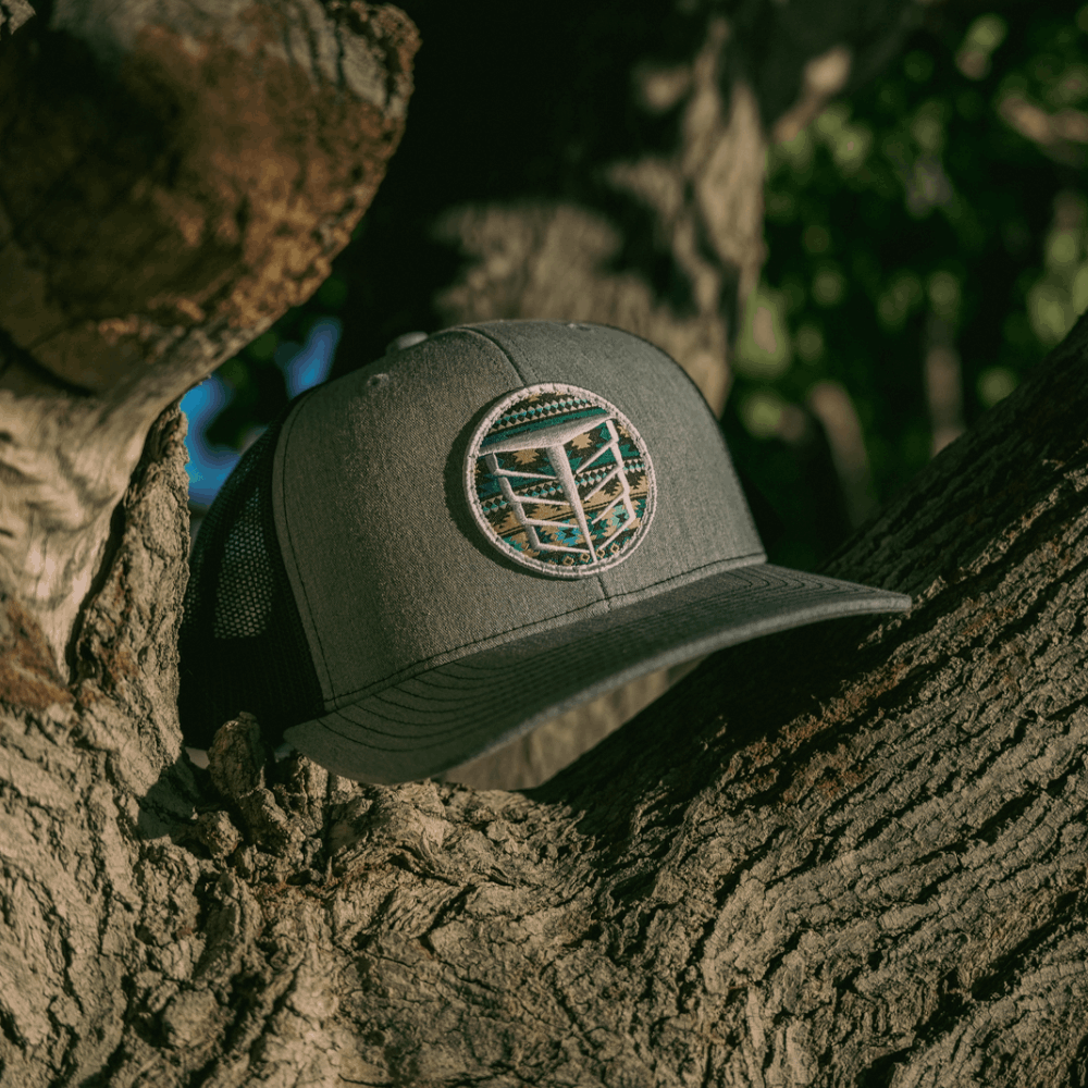 Tempco Mens Mesh Aztec Patch Cap Grey/Black
