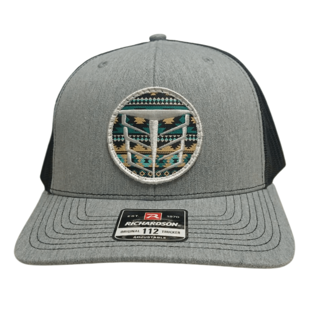 Tempco Mens Mesh Aztec Patch Cap Grey/Black - TC0001-GRY/BLK
