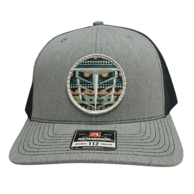 Tempco Mens Mesh Aztec Patch Cap Grey/Black - TC0001-GRY/BLK