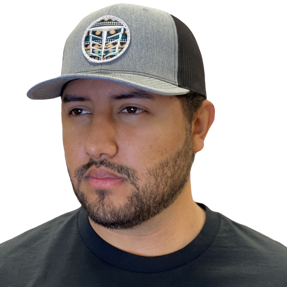 Tempco Mens Mesh Aztec Patch Cap Grey/Black - TC0001-GRY/BLK