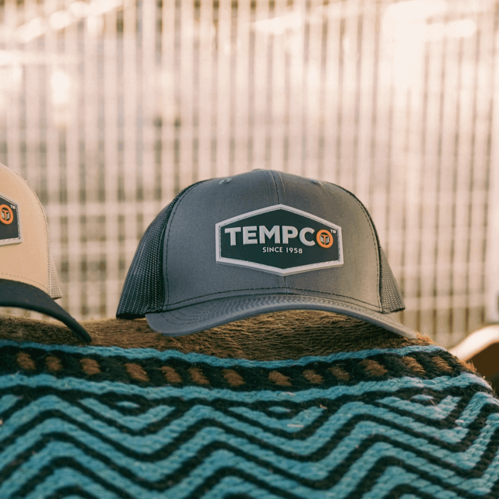 Tempco Mens Mesh Patch Cap Charcoal/Black
