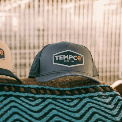 Tempco Mens Mesh Patch Cap Charcoal/Black