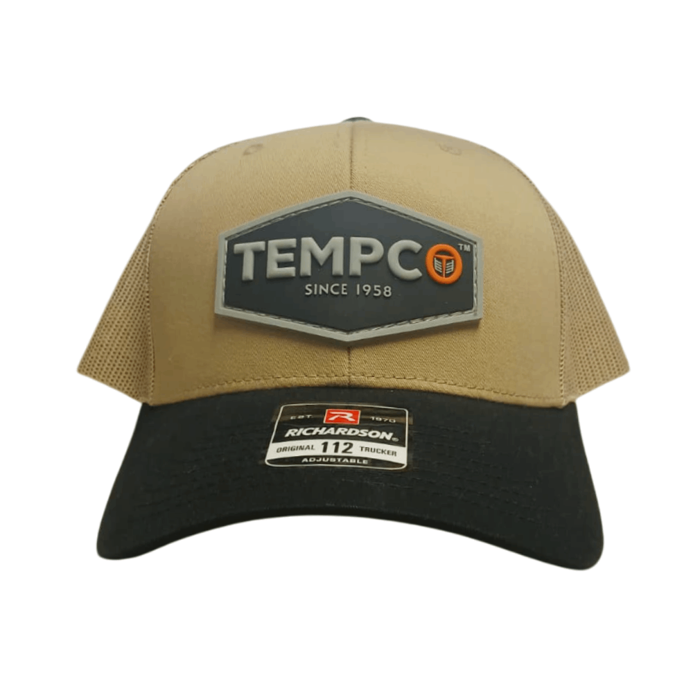 Tempco Mens Mesh Patch Cap Khaki/Black 