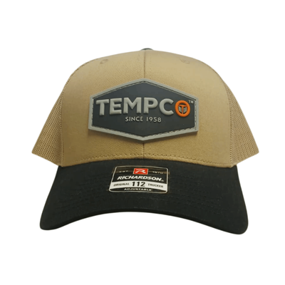 Tempco Mens Mesh Patch Cap Khaki/Black 