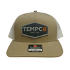 Tempco Mens Mesh Patch Cap Khaki/White