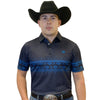 Tempco Mens Printed Short Sleeve Polo Navy Aztec - TMPRTPSS1589