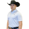 Tempco Mens Printed Short Sleeve Polo Shirt White & Blue - TMPRTPSS2448