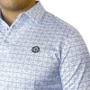 Tempco Mens Printed Short Sleeve Polo Shirt White & Blue - TMPRTPSS2448