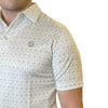 Tempco Mens Printed Short Sleeve Polo Shirt White Geo - TMPRTPSS2196