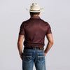 Tempco Mens Printed Short Sleeve Snap Polo Shirt Dark/Brown - TMPRTPSS2270