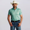 Tempco Mens Printed Short Sleeve Snap Polo Shirt Mint - TMPRTPSS1402