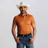 Tempco Mens Printed Short Sleeve Snap Polo Shirt Orange - TMPRTPSS1633