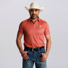 Tempco Mens Printed Short Sleeve Snap Polo Shirt Pink - TMPRTPSS2399