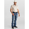 Tempco Mens Printed Western Short Sleeve Snap Polo Shirt Ivory - TMPRTPSS3502