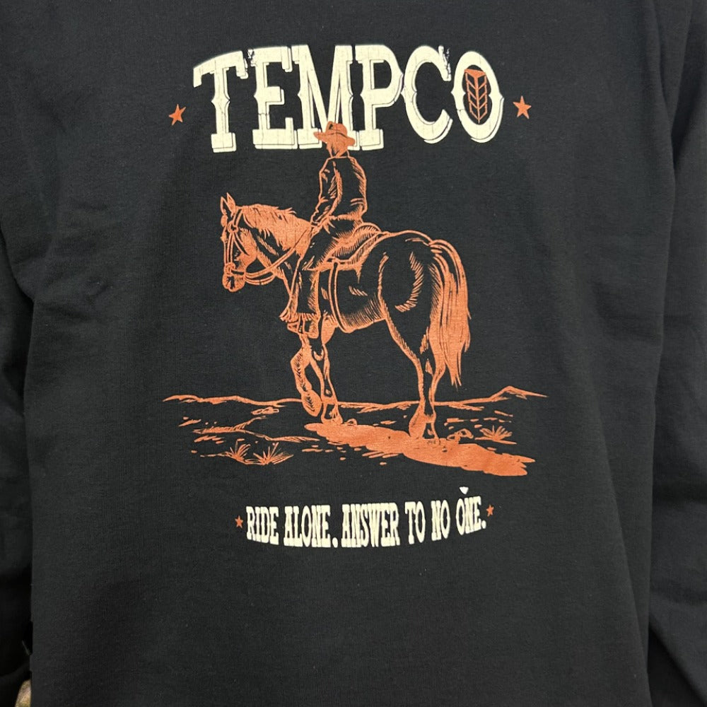 Tempco Mens Ride Alone Long Sleeve T-Shirt Black