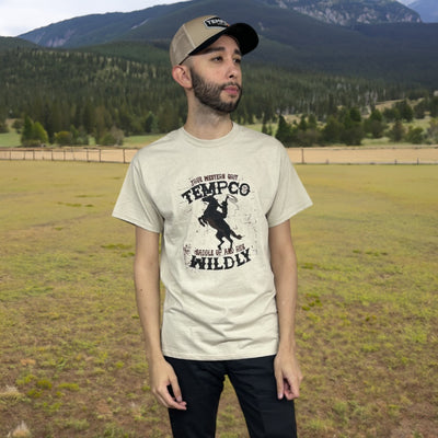 Tempco Mens Saddle Up Short Sleeve T-Shirt Sand
