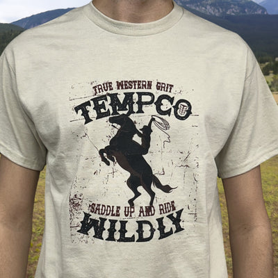 Tempco Mens Saddle Up Short Sleeve T-Shirt Sand