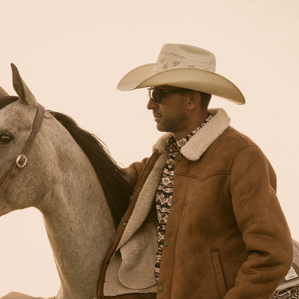 Tempco Mens Sherpa Suede Trucker Jacket - TM6001