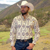 Tempco Mens Vikingo Button Down Long Sleeve Shirt Aztec Yellow - TMVKBTLS-368