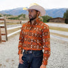 Tempco Mens Vikingo Button Down Long Sleeve Shirt Rust - TMVKBTLS-367