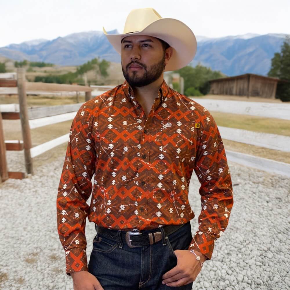 Tempco Mens Vikingo Button Down Long Sleeve Shirt