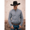 Tempco Mens Vikingo Button Down Long Sleeve Shirt Blue Geo