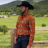 Tempco Mens Vikingo Snap Buttons Long Sleeve Shirt Rust - TMVKSNLS-367