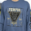 Tempco Mens Western Bull Long Sleeve T-Shirt Blue