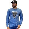 Tempco Mens Western Bull Long Sleeve T-Shirt Blue - WESTERNBULL