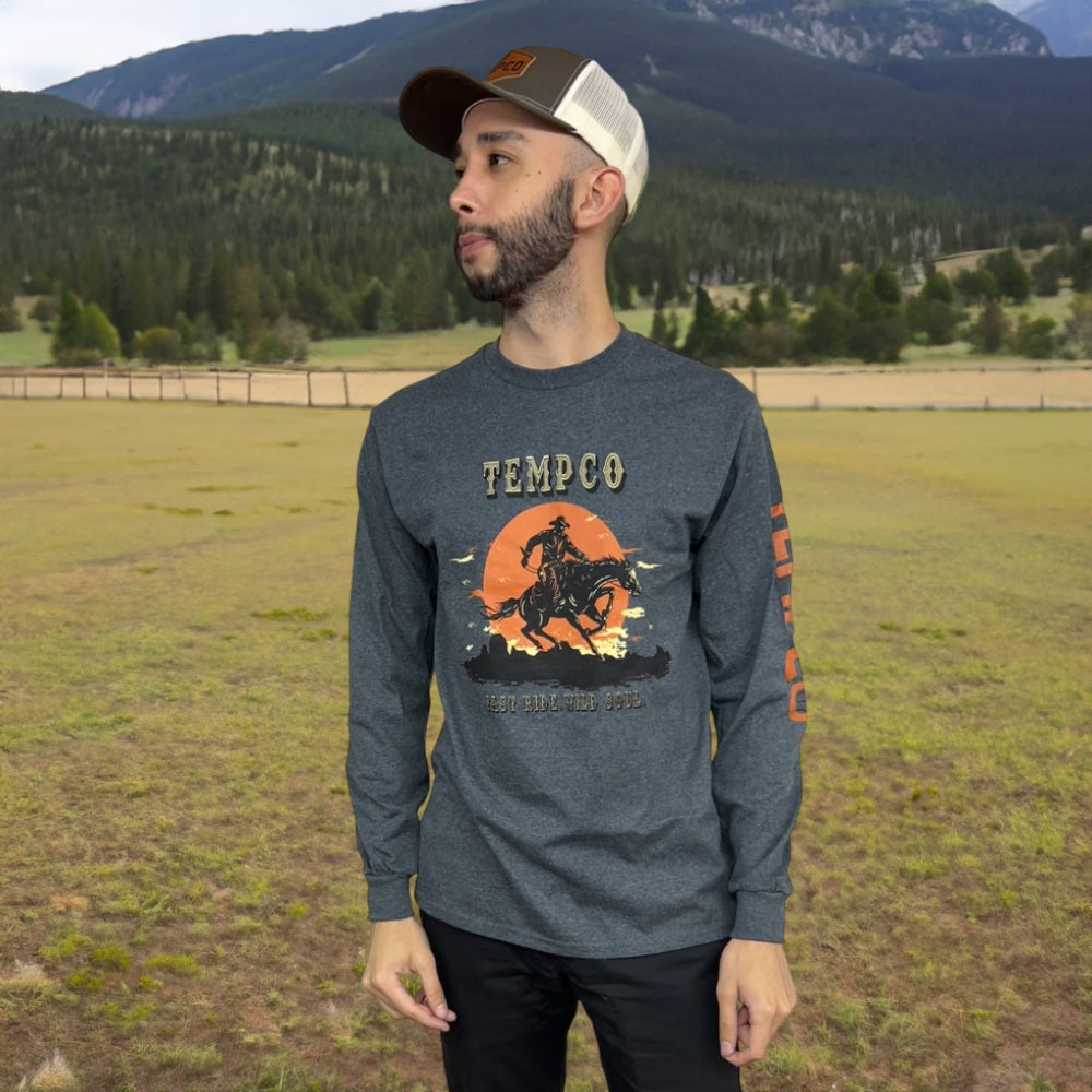 Tempco Mens Wild Soul Long Sleeve T-Shirt Grey