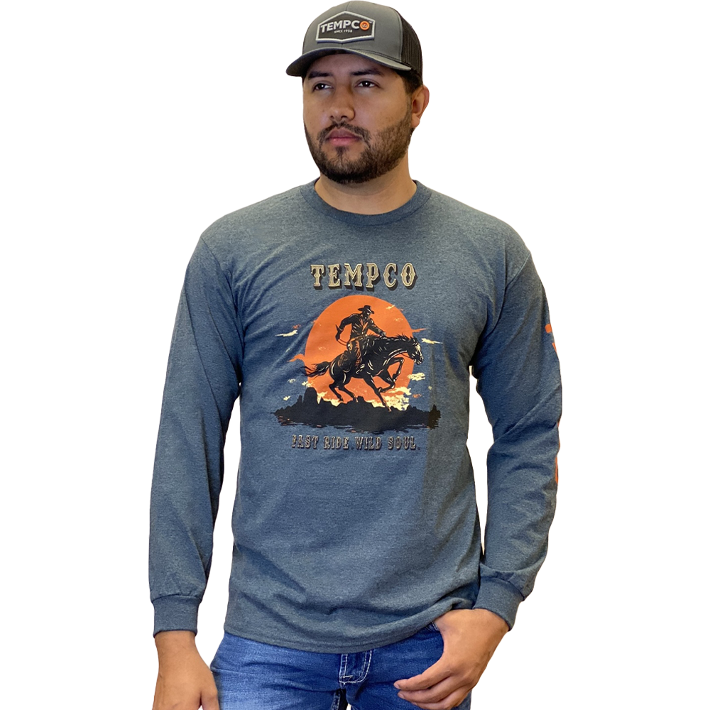 Tempco Mens Wild Soul Long Sleeve T-Shirt Grey - WILDSOUL