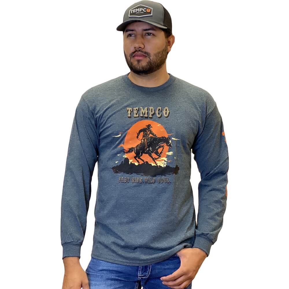 Tempco Mens Wild Soul Long Sleeve T-Shirt Grey - WILDSOUL