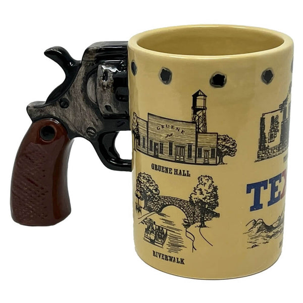Texas Products Vintage Gun Mug Tan | Western Souvenirs