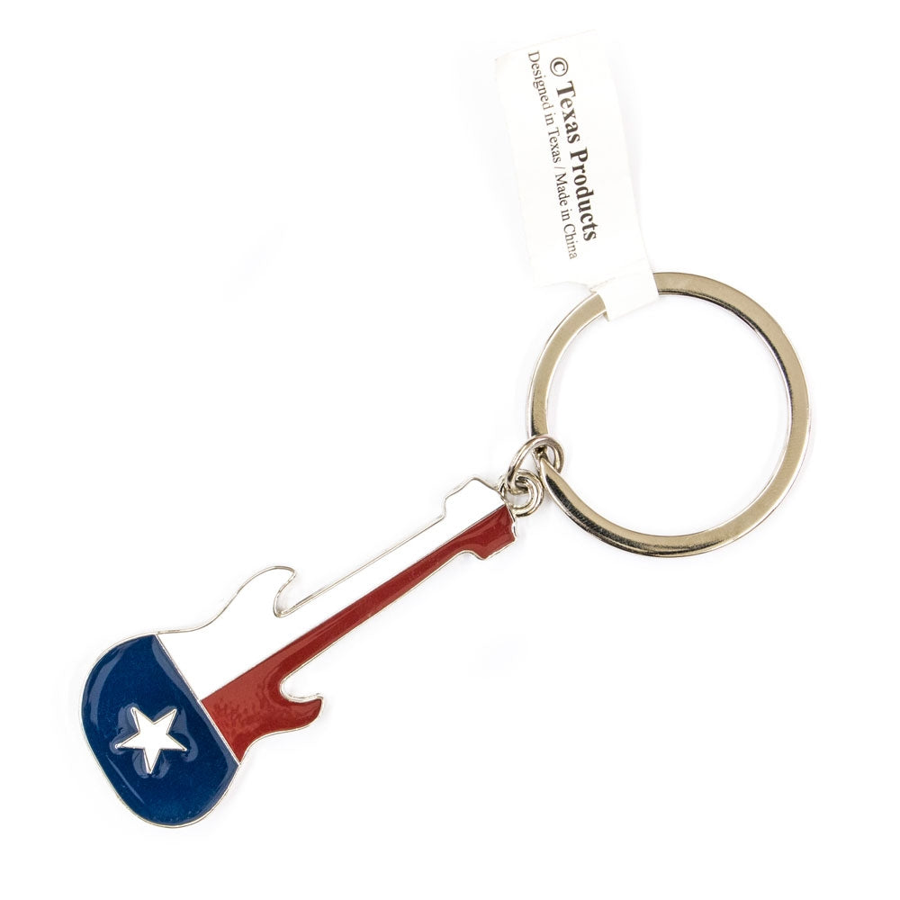 Texas Lone Star Guitar Keychain
