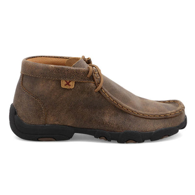 Twisted X Boys Leather Chukka Driving Moc Shoes Brown - YDM0001