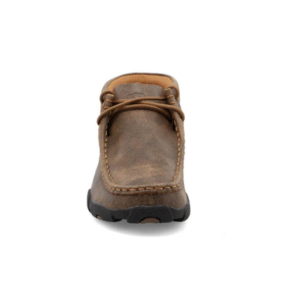 Twisted X Boys Leather Chukka Driving Moc Shoes Brown - YDM0001
