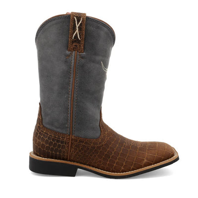 Twisted X Kids Western Top Hand Boots Chocolate & Dusty blue - YTH0017