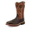 Twisted X Mens Cell-Stretch 12" Western Work Boots Smokey Chocolate - MXBAW02