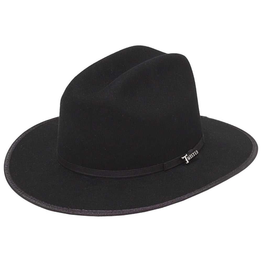 Twister Mens 3X Troubadour Felt Hat Black