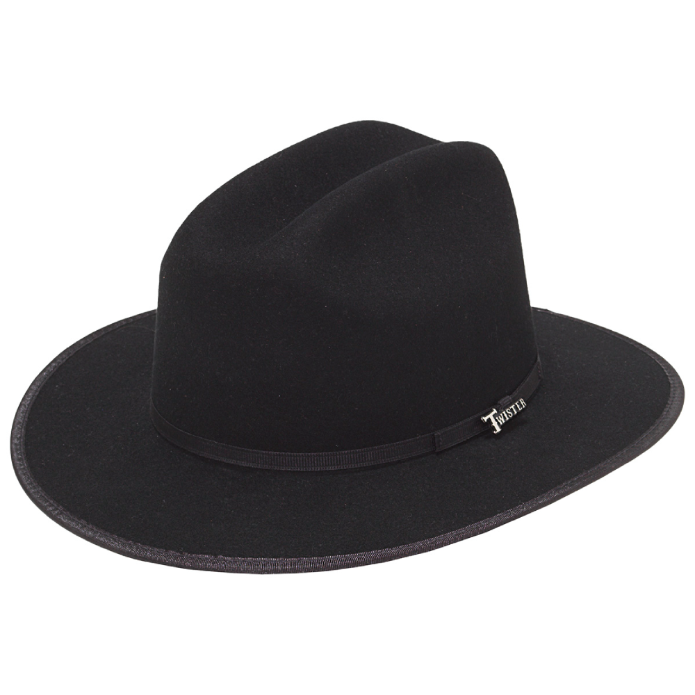 Twister Mens 3X Troubadour Felt Hat Black - T7550201