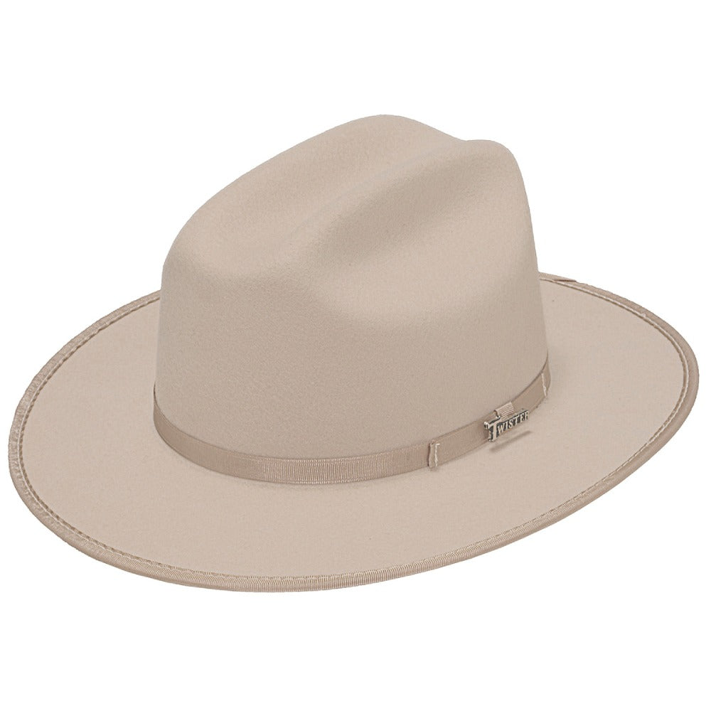 Twister Mens 3X Troubadour Felt Hat Silverbelly