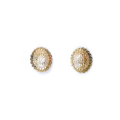 West & Co. Womens Gold Flower Concho Earrings